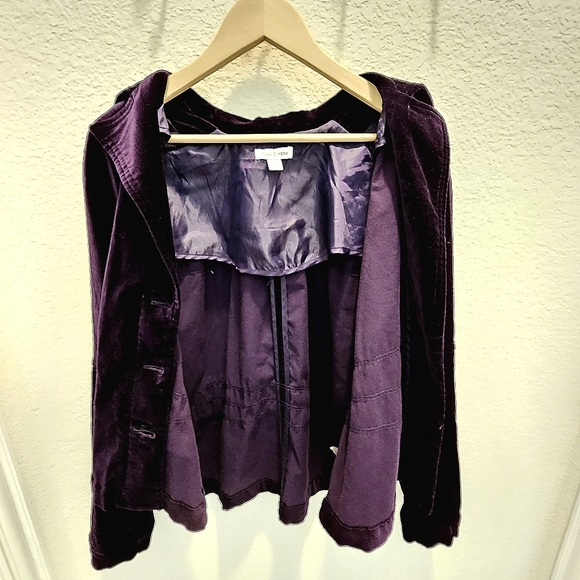 JOAN RIVERS EGGPLANT PURPLE VELVET BLAZER DETAILING AROUND THE WAIST XL - Picture 7 of 9